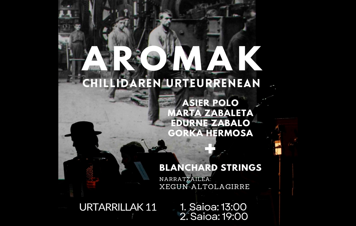 "Aromak" el 11 de enero en Latxartegi Aretoa