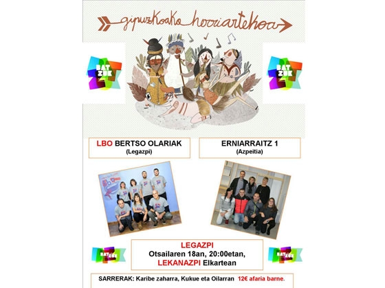 Actuaciones de bertsolaris el 17 y 18 de febrero en Legazpi