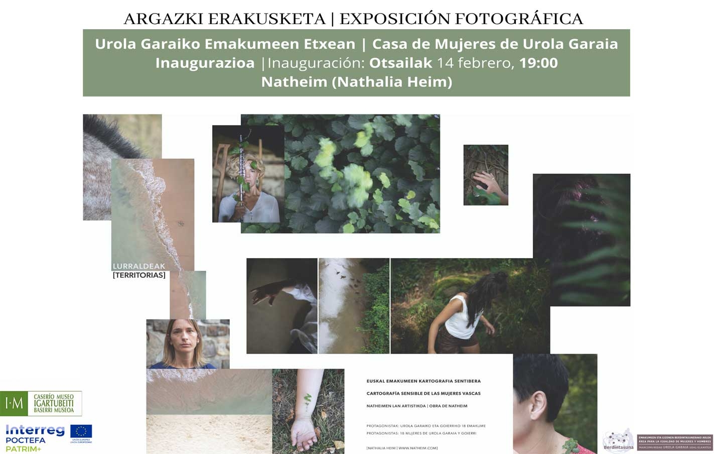 La exposición  Lurraldeak [Territorias] de Nathalia Heim, llega a la Casa de Mujeres de Urola Garaia.