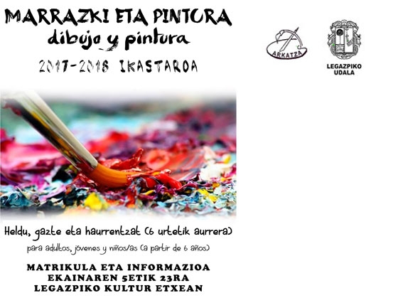 El 5 de junio, se abrirá el plazo de matrícula del curso 2017-2018 de Dibujo y Pintura
