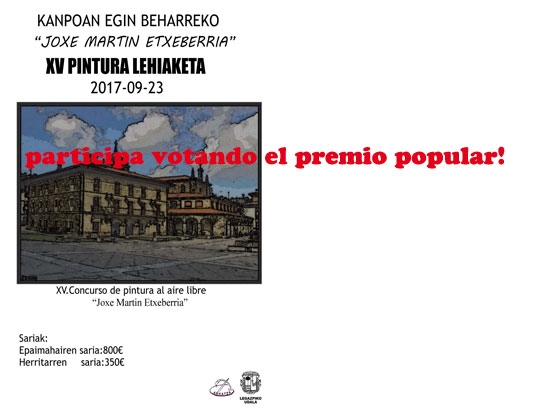 El 23 de septiembre se hará el XV Concurso de Pintura de calle “Joxe Martin Etxeberria