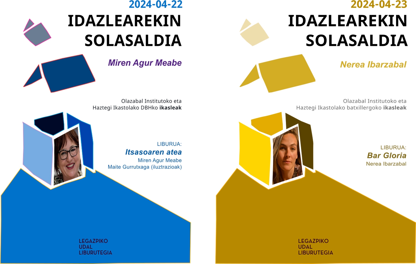 4 escritoras con las-los legazpiarras con motivo del Día del Libro