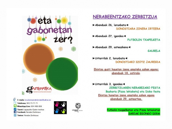 Oferta navideña del Servicio Para Adolescentes