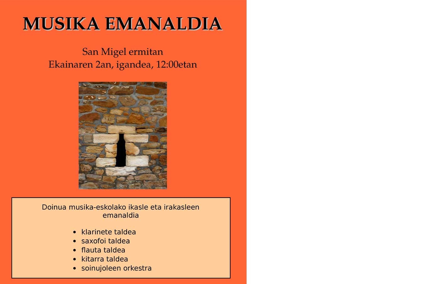 Concierto en la ermita de San Migel