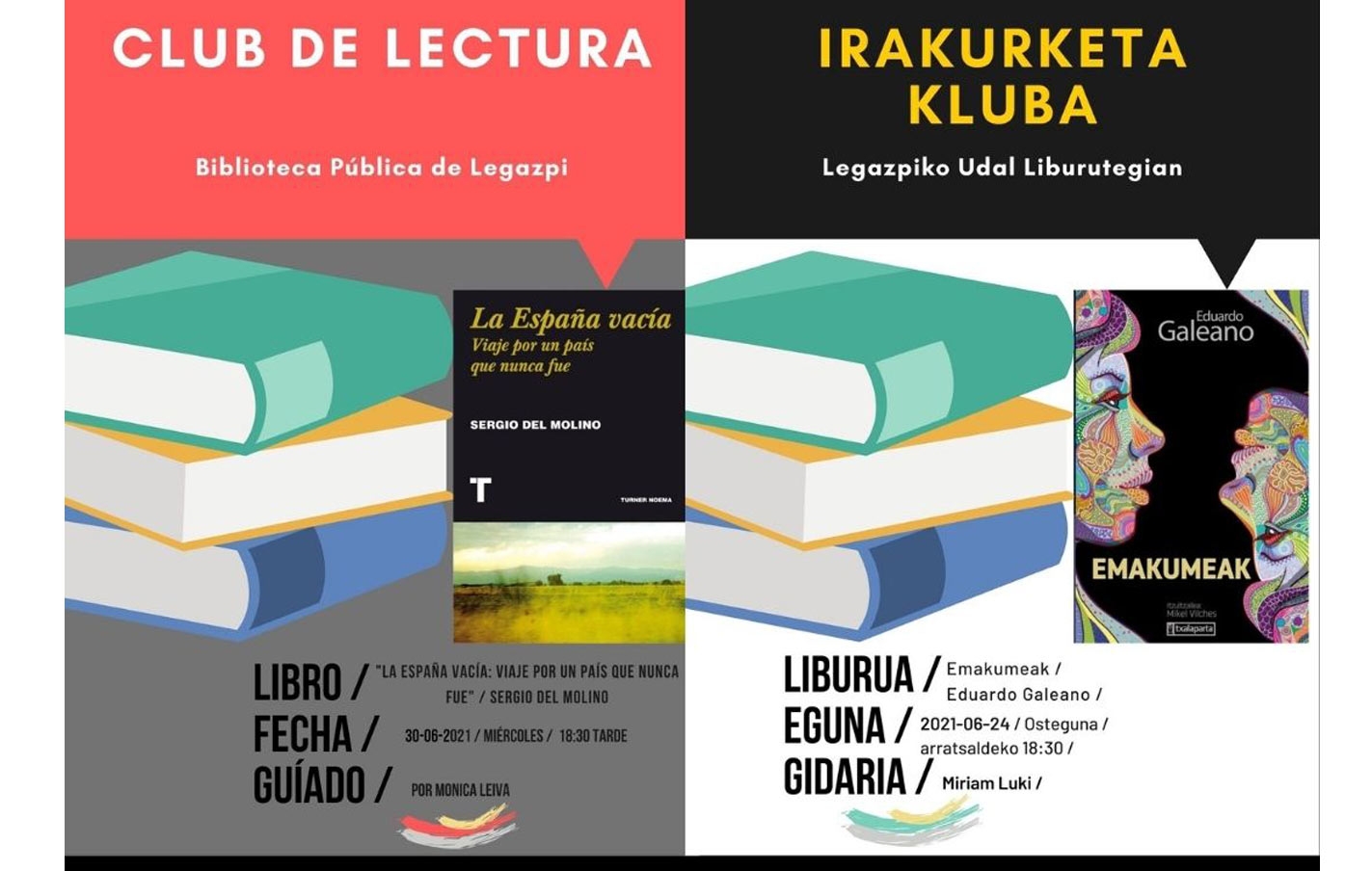 Las sesiones de los clubs de lectura de junio