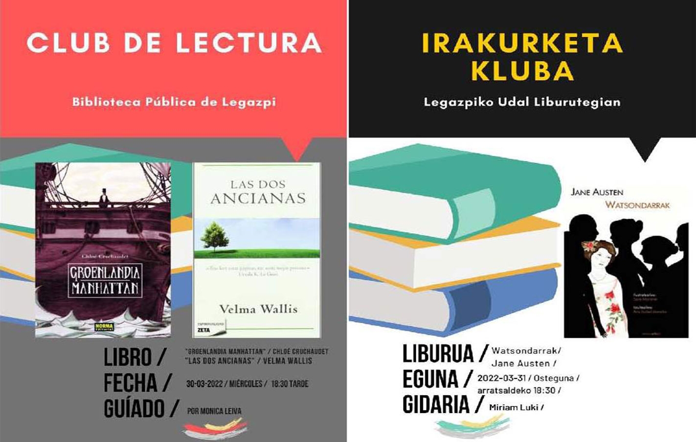 Las sesiones de los clubs de lectura de marzo