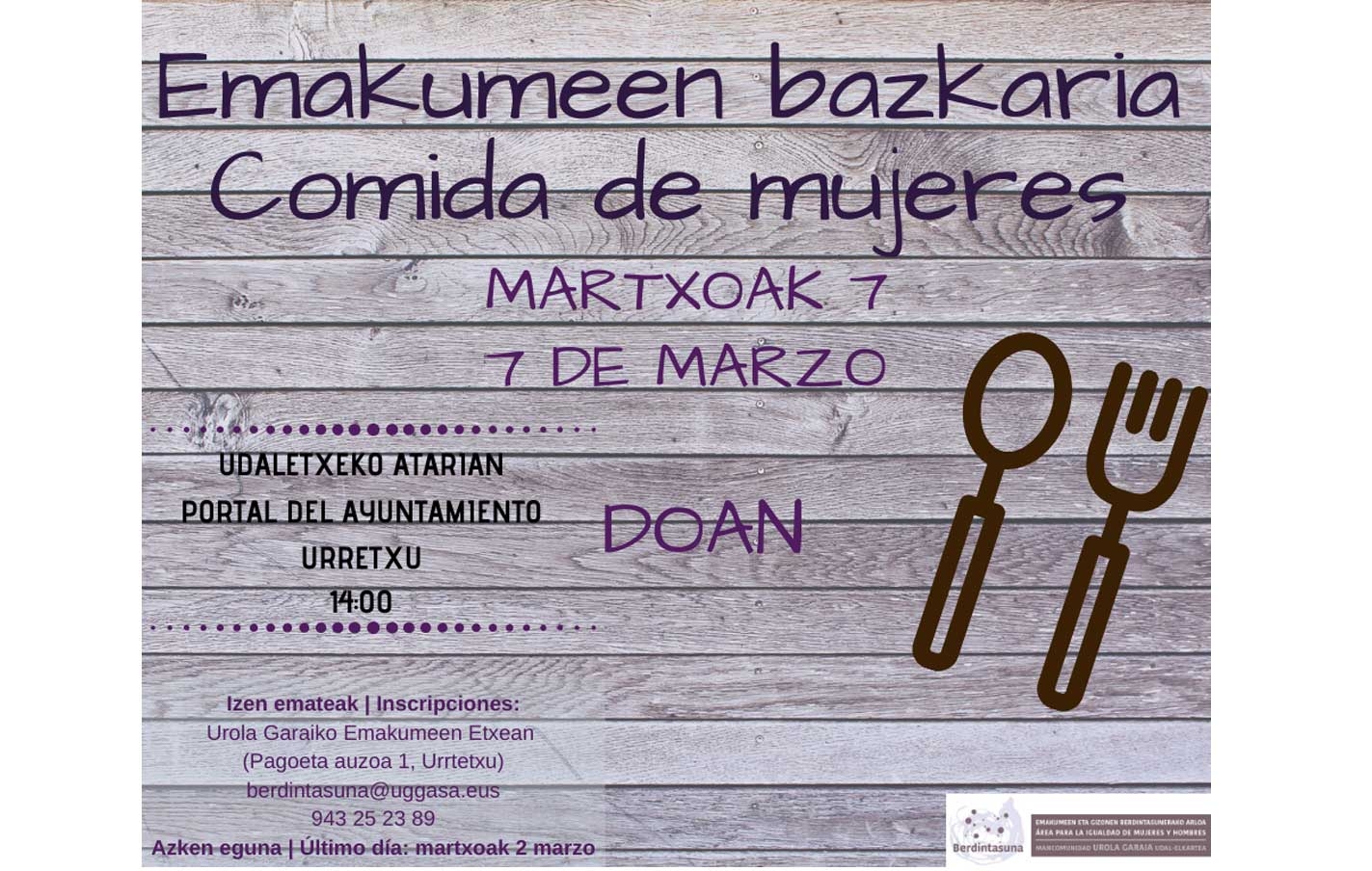 Comida de mujeres de Urola Garaia.