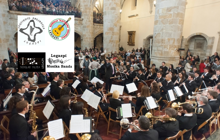 Azaroan Musika. Goiz Deia Txistulari taldea, Alaitasuna Errondaila, Santikutz Abesbatza y Legazpi Musika Banda. Concierto de Santa Cecilia el 23 de noviembre