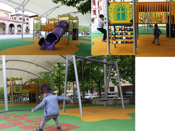 El público infantil ya disfruta del remodelado  parque cubierto  de Plazaola