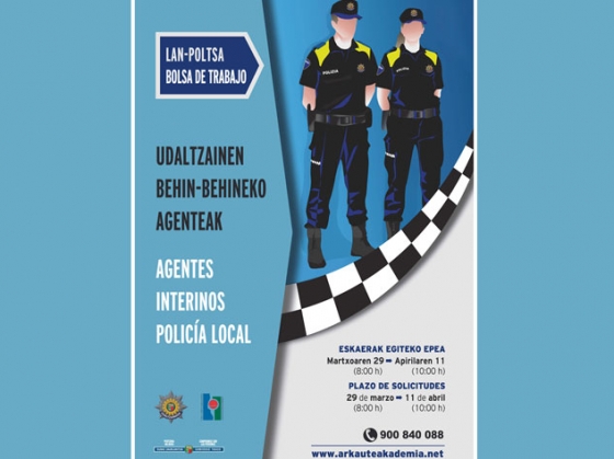 Convocatoria para la bolsa de trabajo de agentes interinos de Policía Local