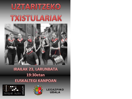 Actuación de los Txistularis de Uztaritze el 23 de septiembre.
