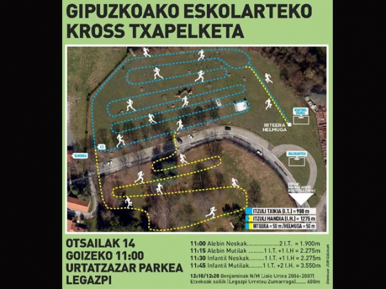 Campeonato interescolar de Cross de Gipuzkoa el domingo, día 14