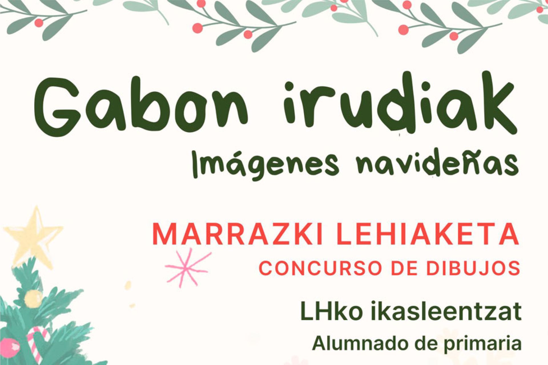 El concurso de dibujo Gabon Irudiak el 14 de diciembre en Kultur Etxea