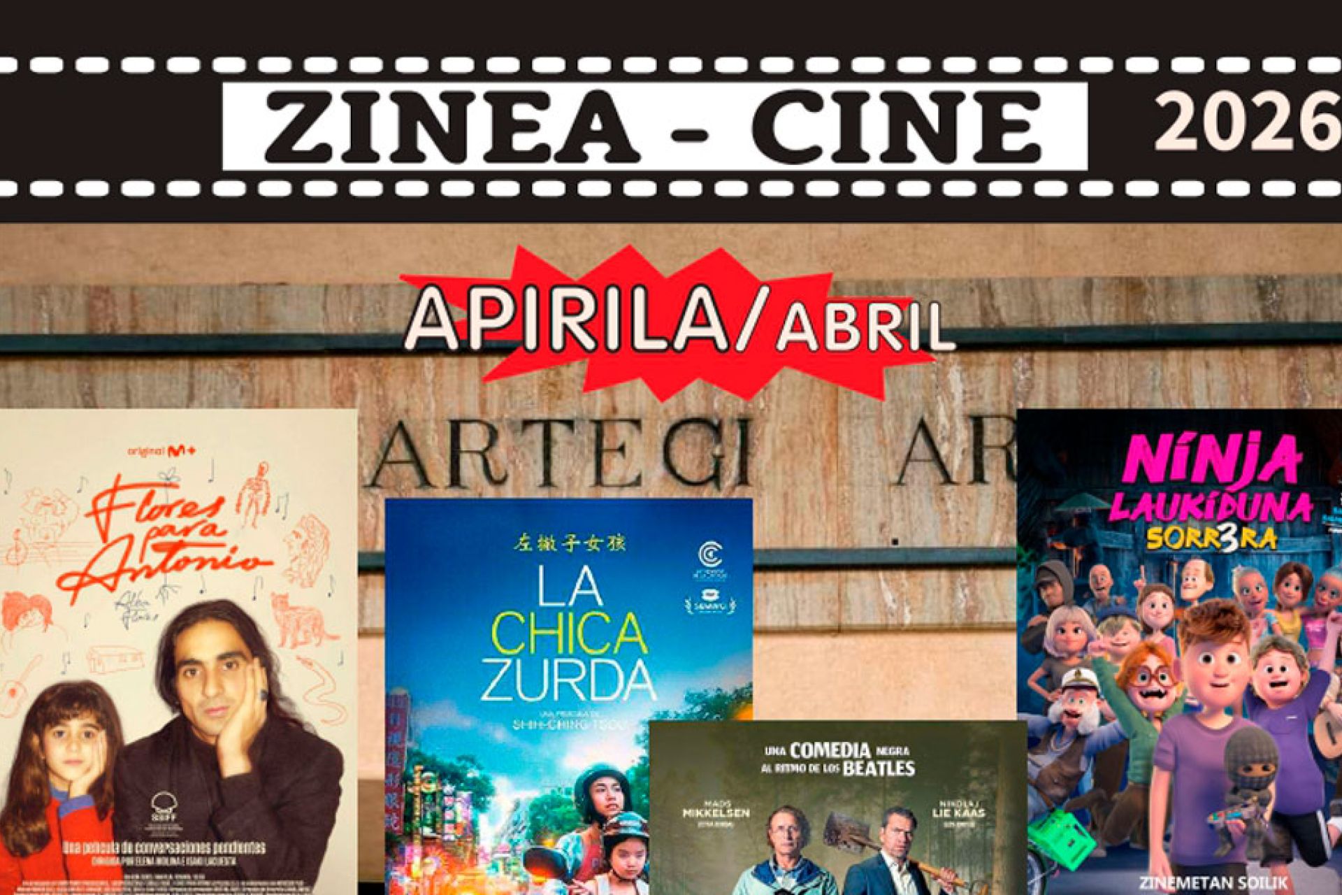 Cine en Latxartegi Aretoa. Abril