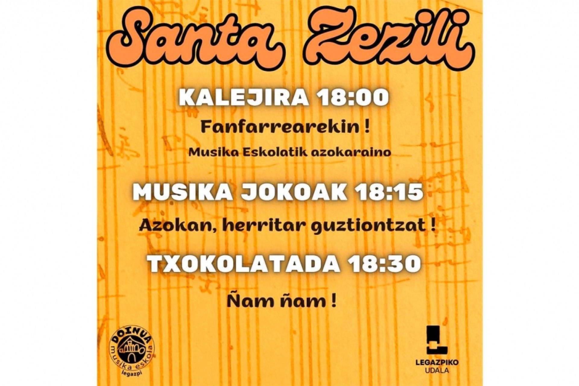 El 20 de noviembre, Musika eskola celebrará Santa Cecilia