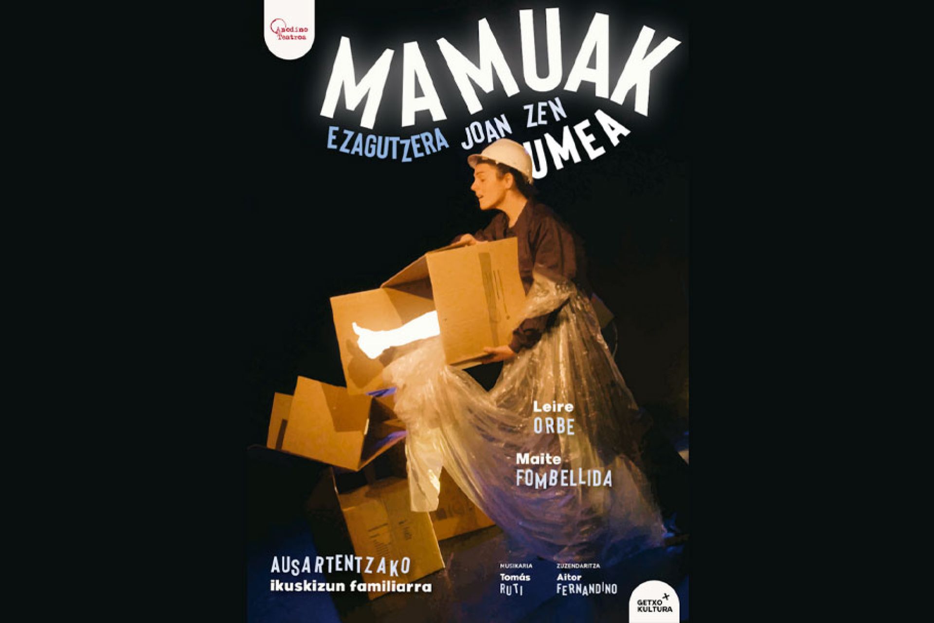 Haur-gaztetxoentzako antzerkia. “Mamuak ezagutzera joan zen umea”, Anodino teatroaren eskutik martxoaren 1ean Latxartegi aretoan