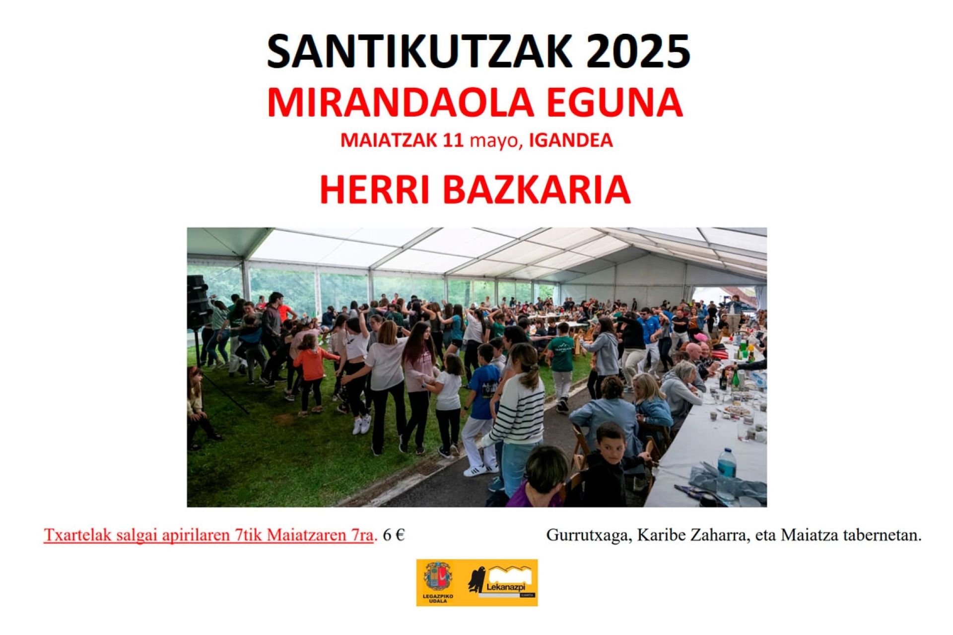 A la venta tickets para la comida Popular del Día de Mirandaola hasta el 7 de mayo