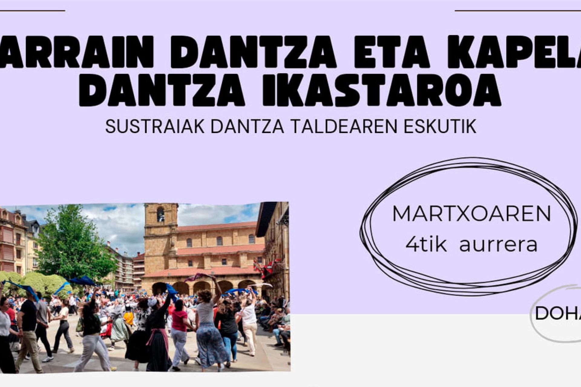 Larrain Dantza eta Kapela Dantza 2026: Ikastaro hasiera, lehen entsegua martxoaren 4an