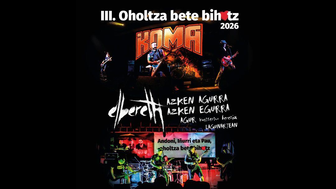 Elbereth taldearen agurreko kontzertua eta Koma III.OHOLTZA BETE BIHOTZ jaialdian martxoaren 28an Legazpiko Azokan