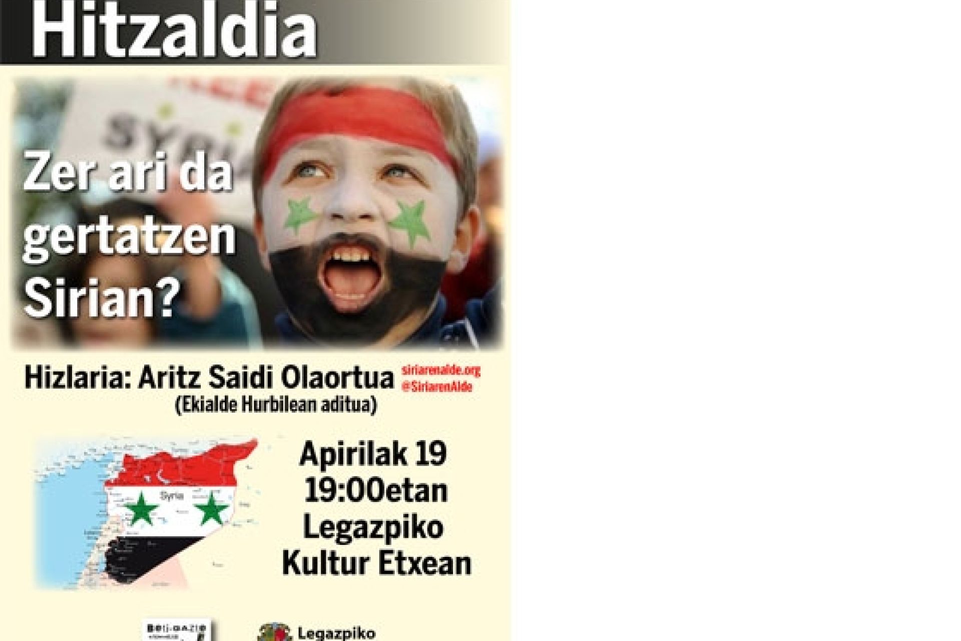 Conferencia sobre Siria: “Zer ari da gertatzen Sirian? “