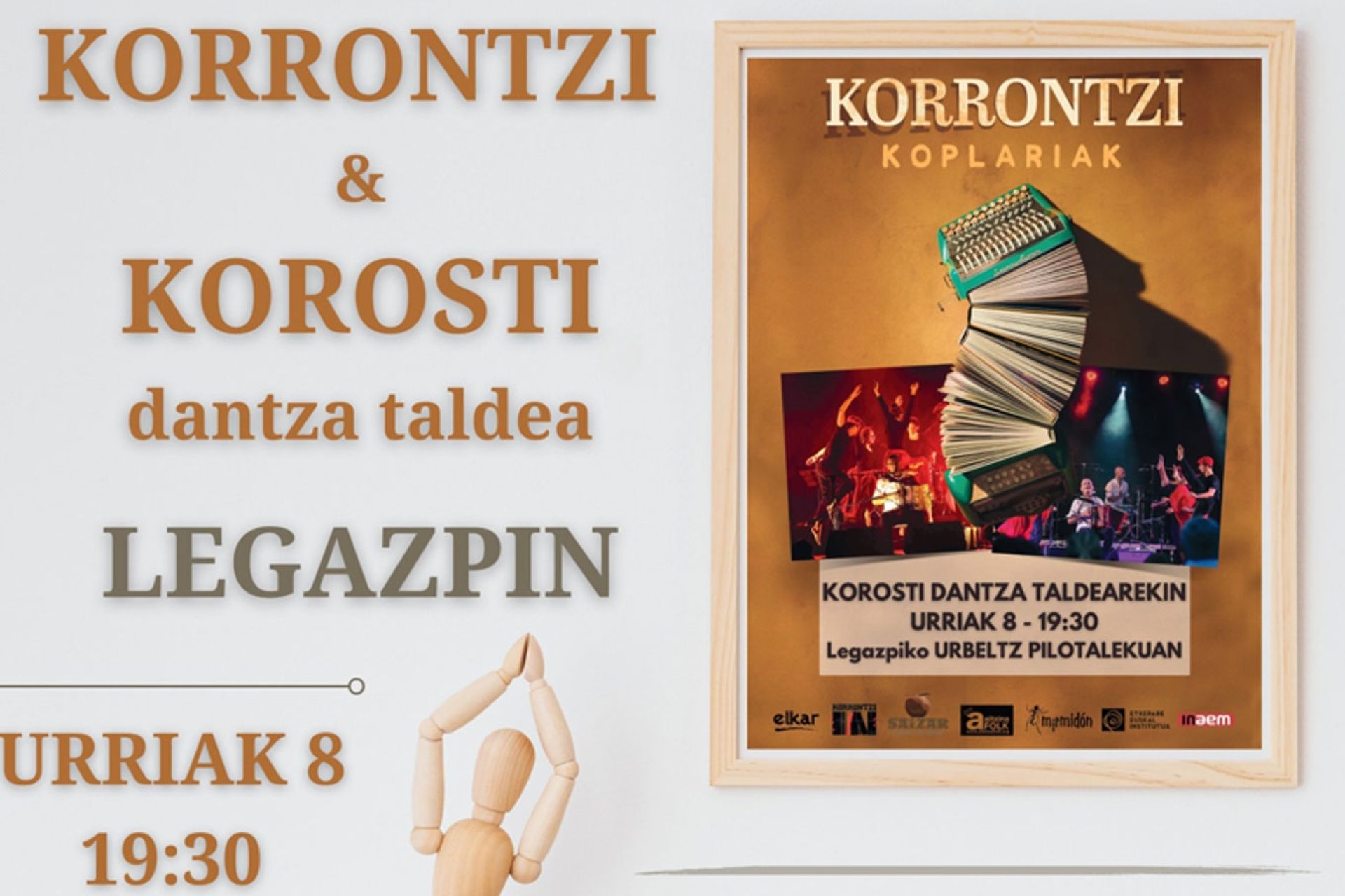 KORRONTZI + KOROSTI dantza taldea el 8 de octubre en Legazpi