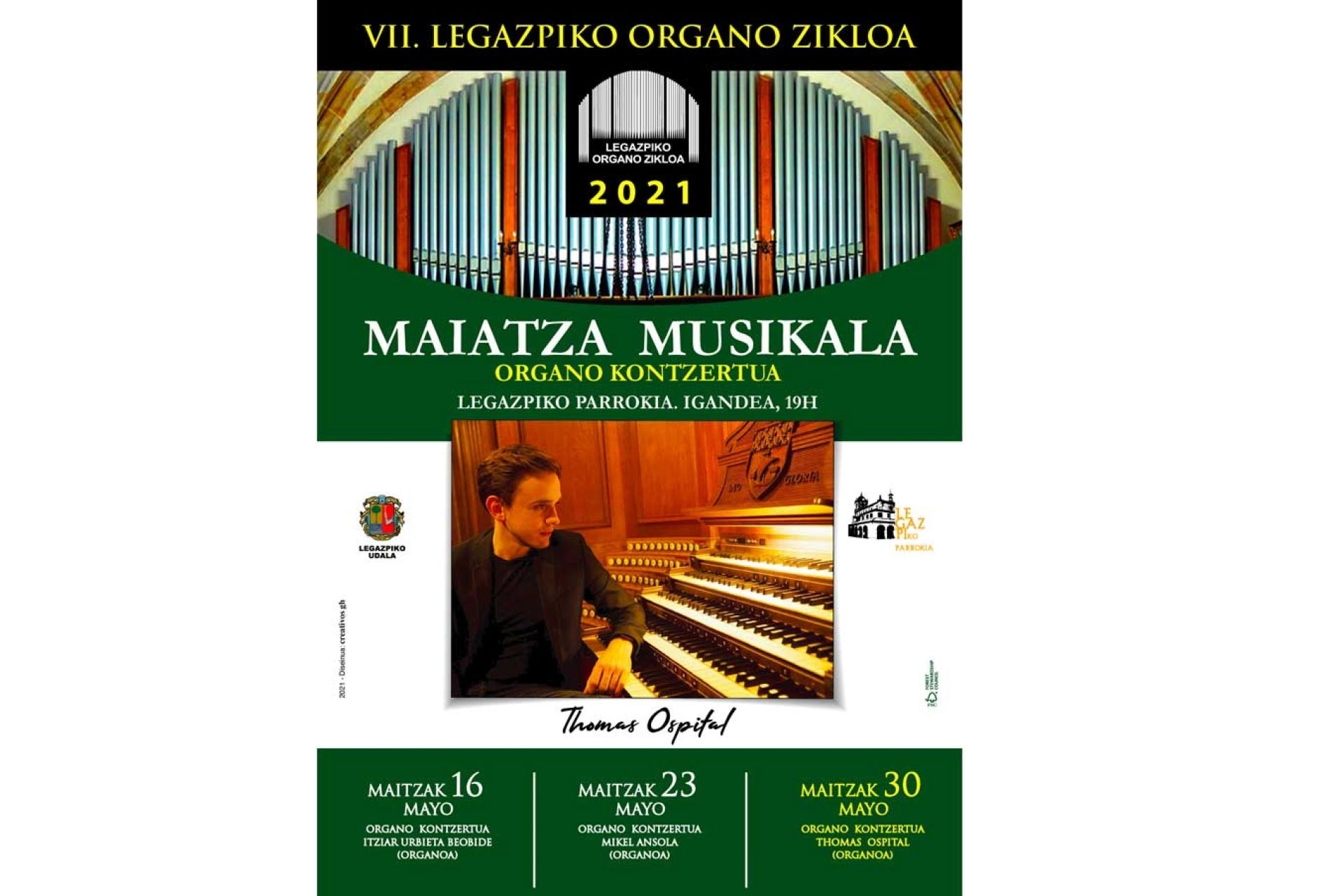 Thomas Ospital cerrará el VII Ciclo de Organo.