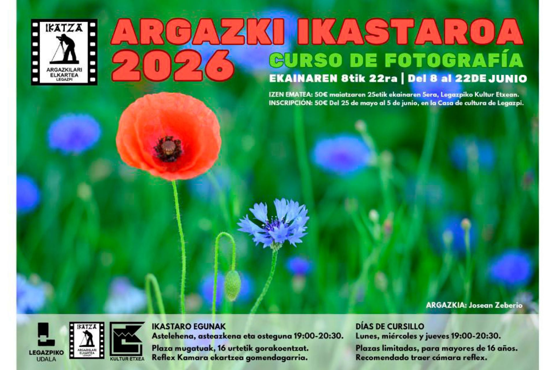 Oinarrizko argazkigintza ikastaroa Ikatza argazkilari elkartearen eskutik