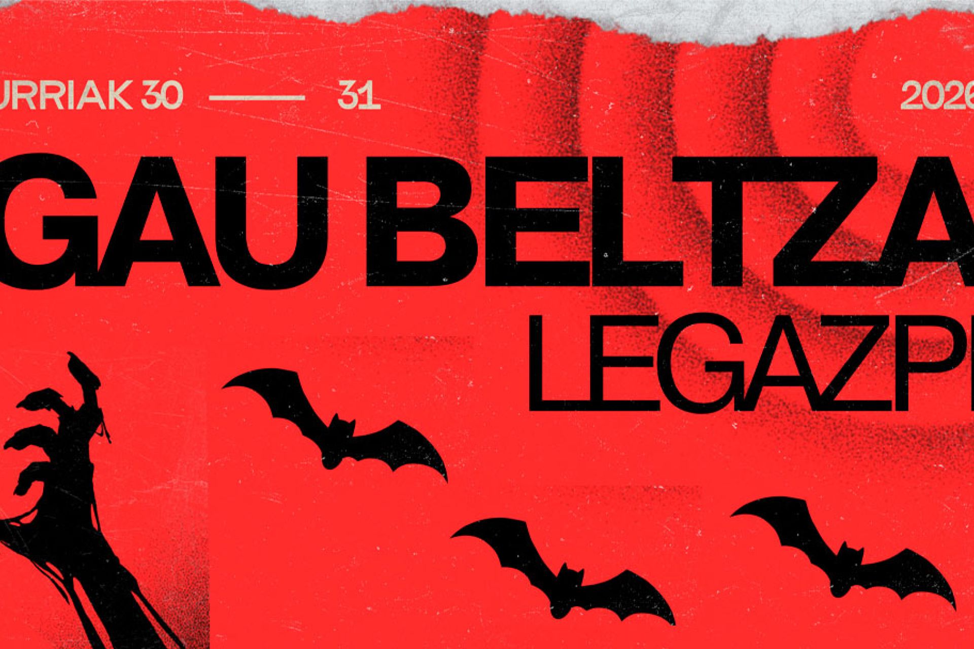 Legazpin Gau Beltza ospatzeko egitarau berezia prestatu dugu urriaren 30erako eta 31rako